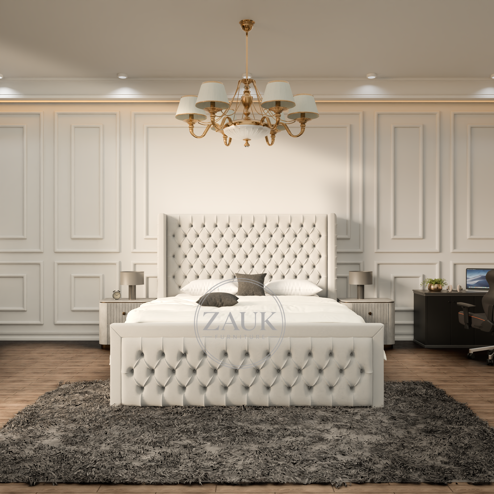 Brixton upholstery wing back bed Brixton Upholstery Wing Back Bed - Image 1