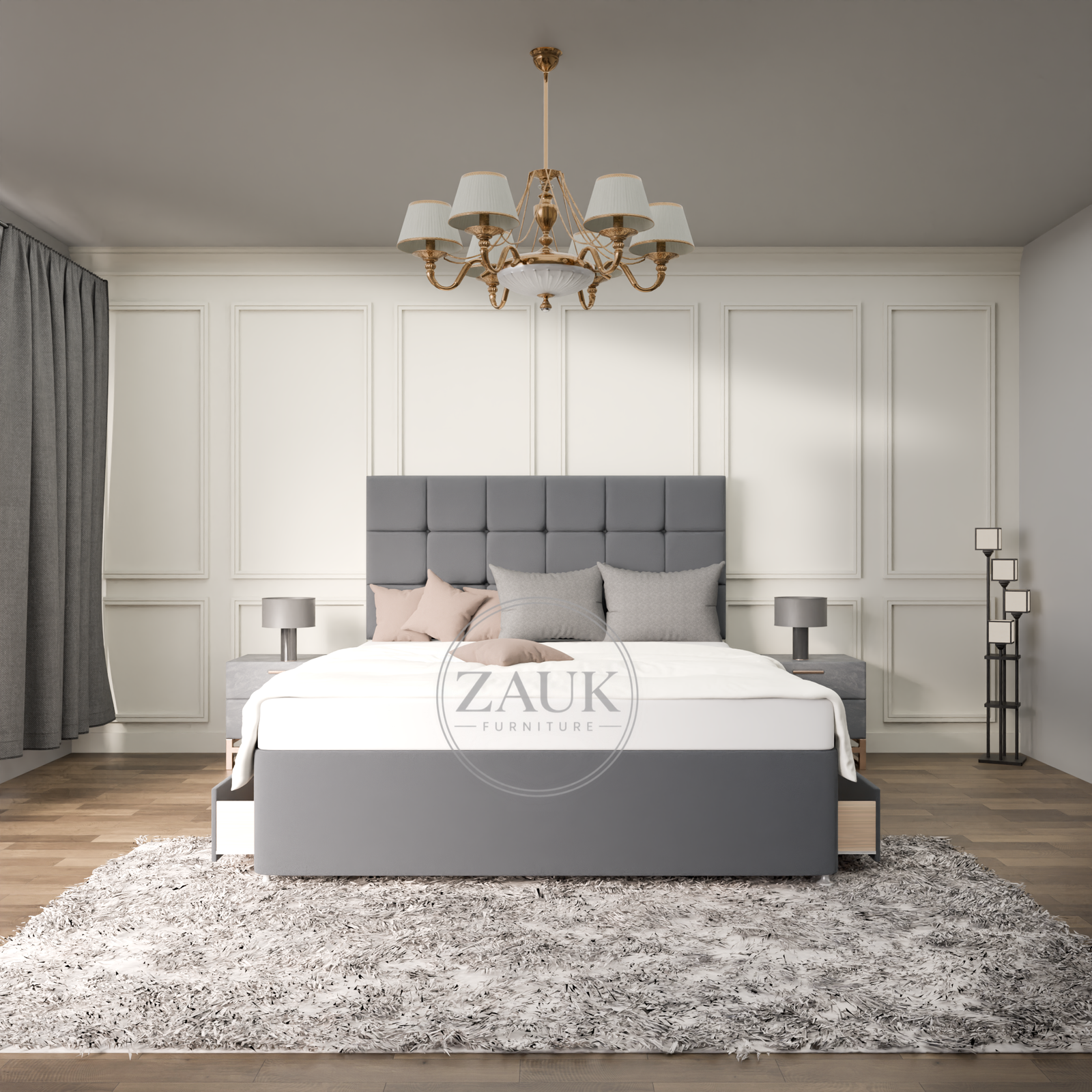 Cubek 24” high headboard divan bed Cubek 24” High Headboard Divan Bed - Image 1