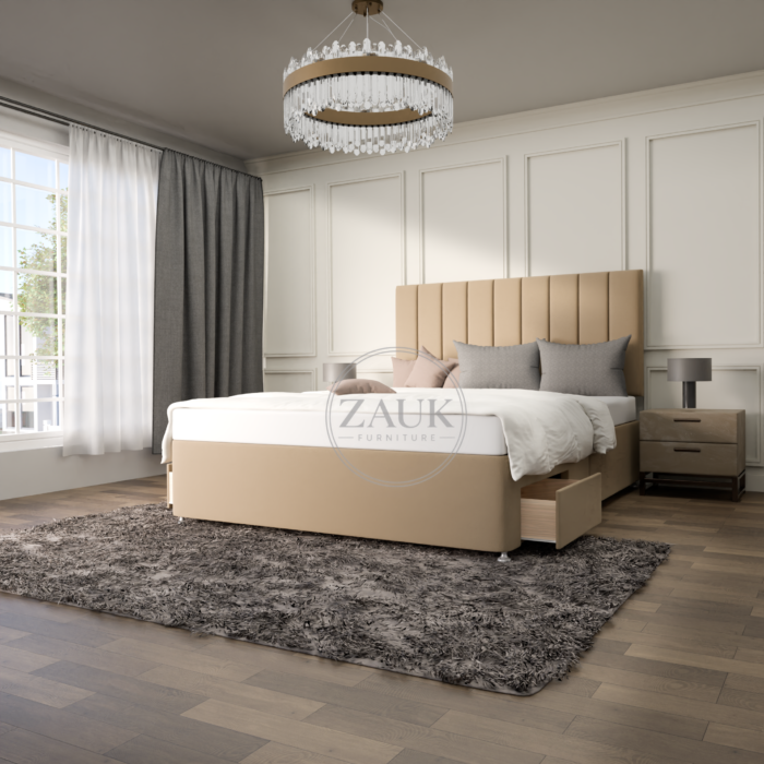 Line Penal 24” High Headboard Divan Bed - Image 2