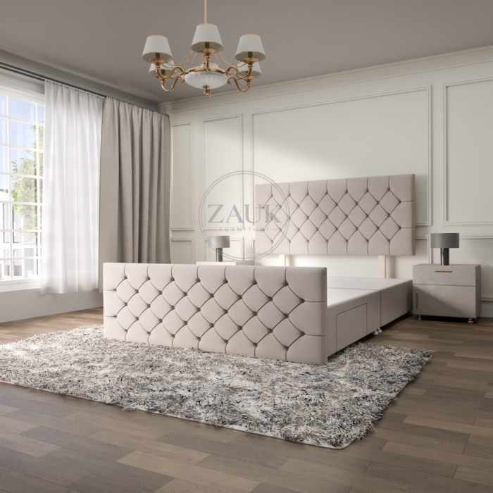 Deep Upholstery High Headboard Divan Bed - Image 2