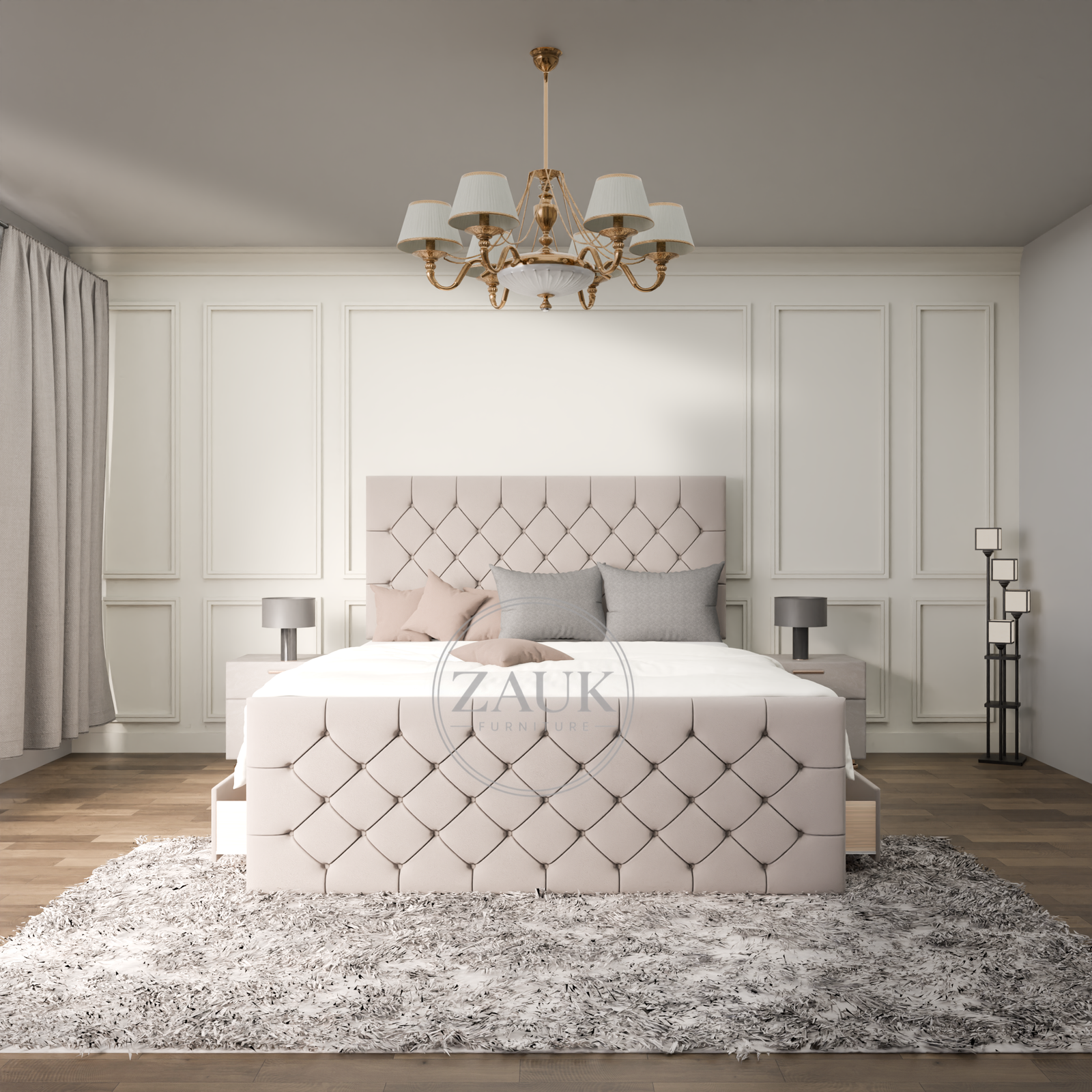 deep upholstery high headboard divan bed Deep Upholstery High Headboard Divan Bed - Image 1